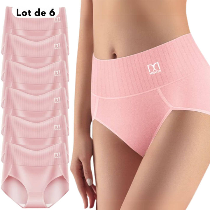 Estelle™ - Lot de 6 Culottes Taille Haute Respirantes
