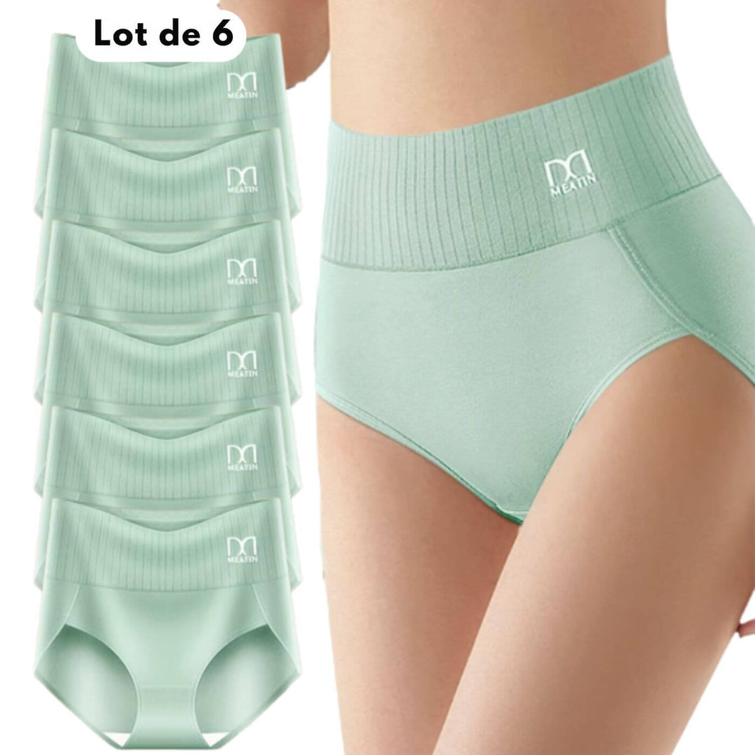Estelle™ - Lot de 6 Culottes Taille Haute Respirantes