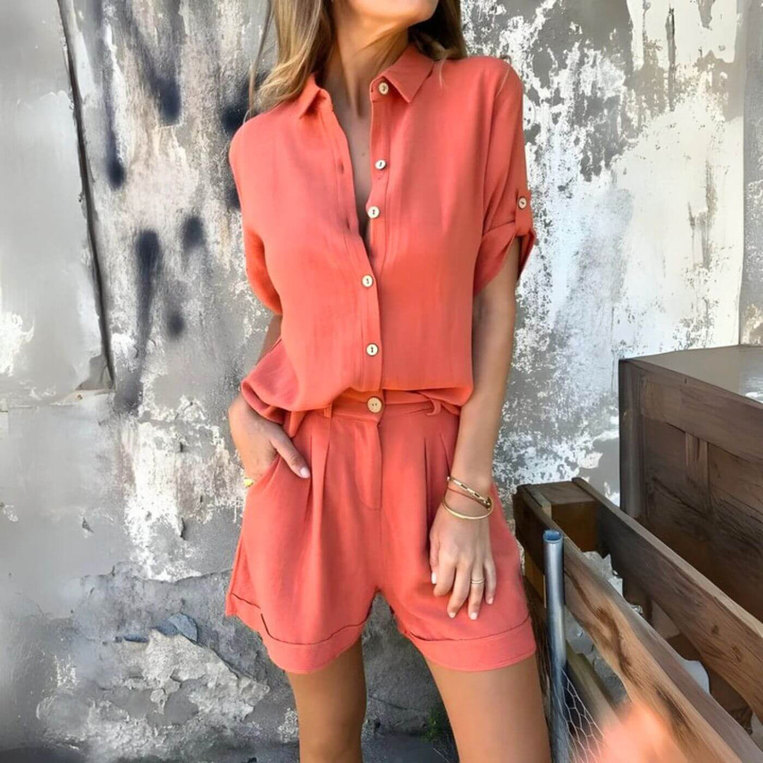 Franziska™ – Atmungsaktives Hemd Und Shorts Set