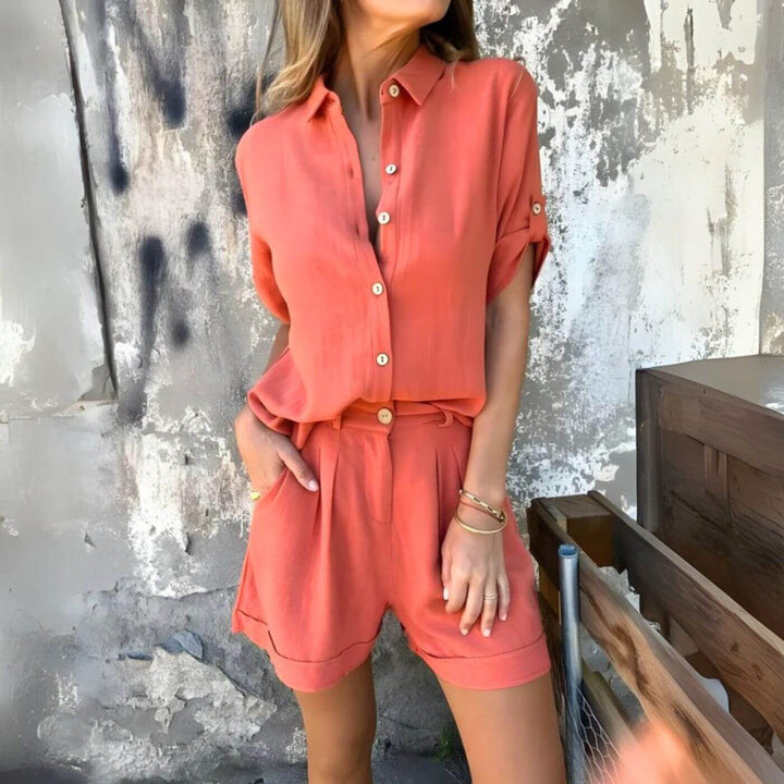 Franziska™ – Atmungsaktives Hemd Und Shorts Set