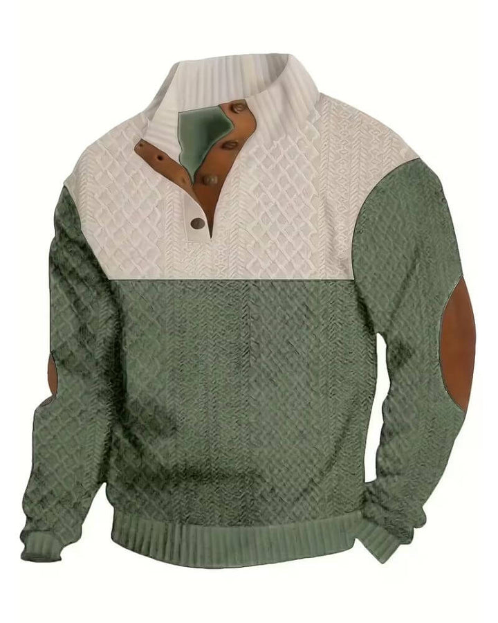 Gaspard™ – Pull Color Block à Col Boutonné