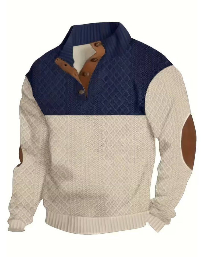 Gaspard™ – Pull Color Block à Col Boutonné