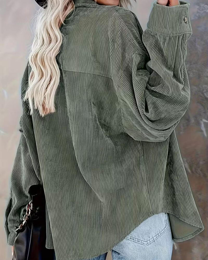 Jade™ – Veste Chemise Vintage en Velours Côtelé