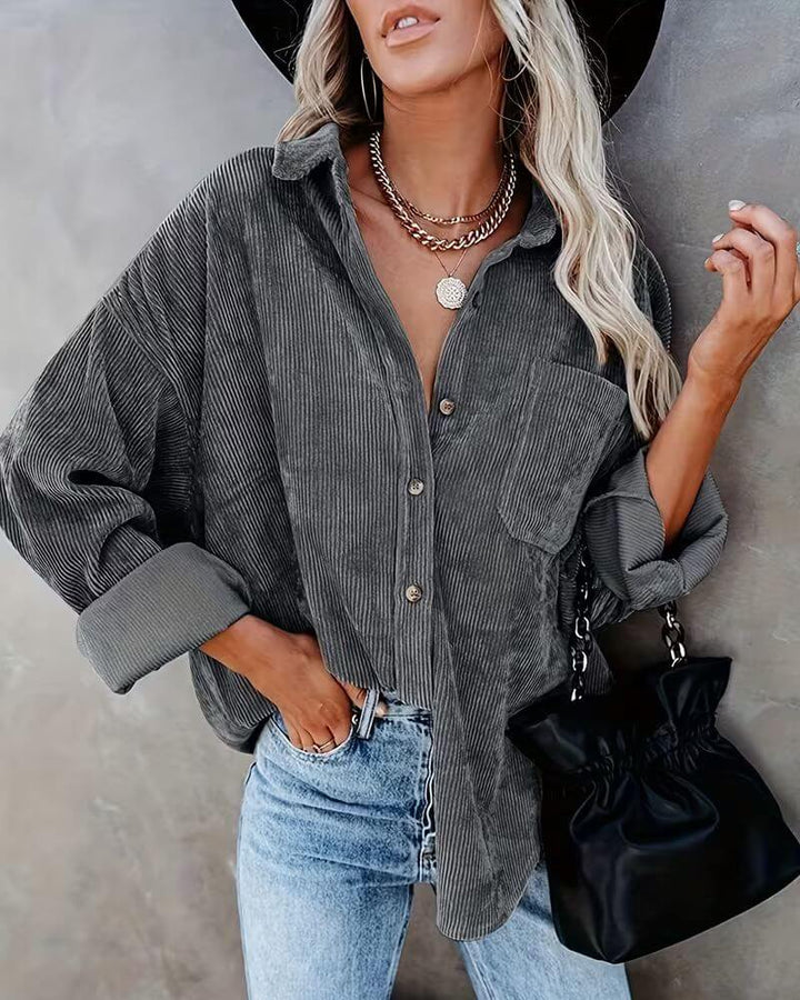 Jade™ – Veste Chemise Vintage en Velours Côtelé
