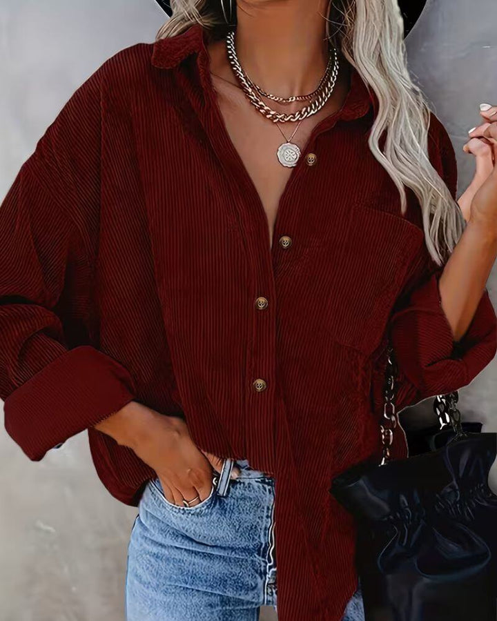 Jade™ – Veste Chemise Vintage en Velours Côtelé