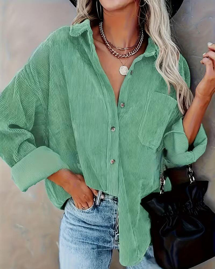 Jade™ – Veste Chemise Vintage en Velours Côtelé
