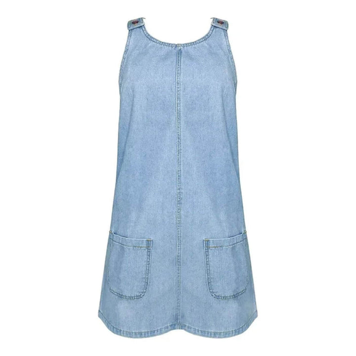 Leni™ – Bequemes Ärmelloses Jeanskleid