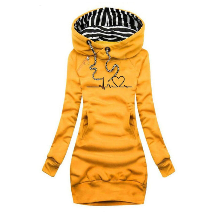 Melissa™ – Robe Pull à Capuche Motif Battement de Cœur