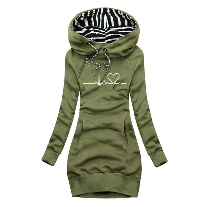 Melissa™ – Robe Pull à Capuche Motif Battement de Cœur