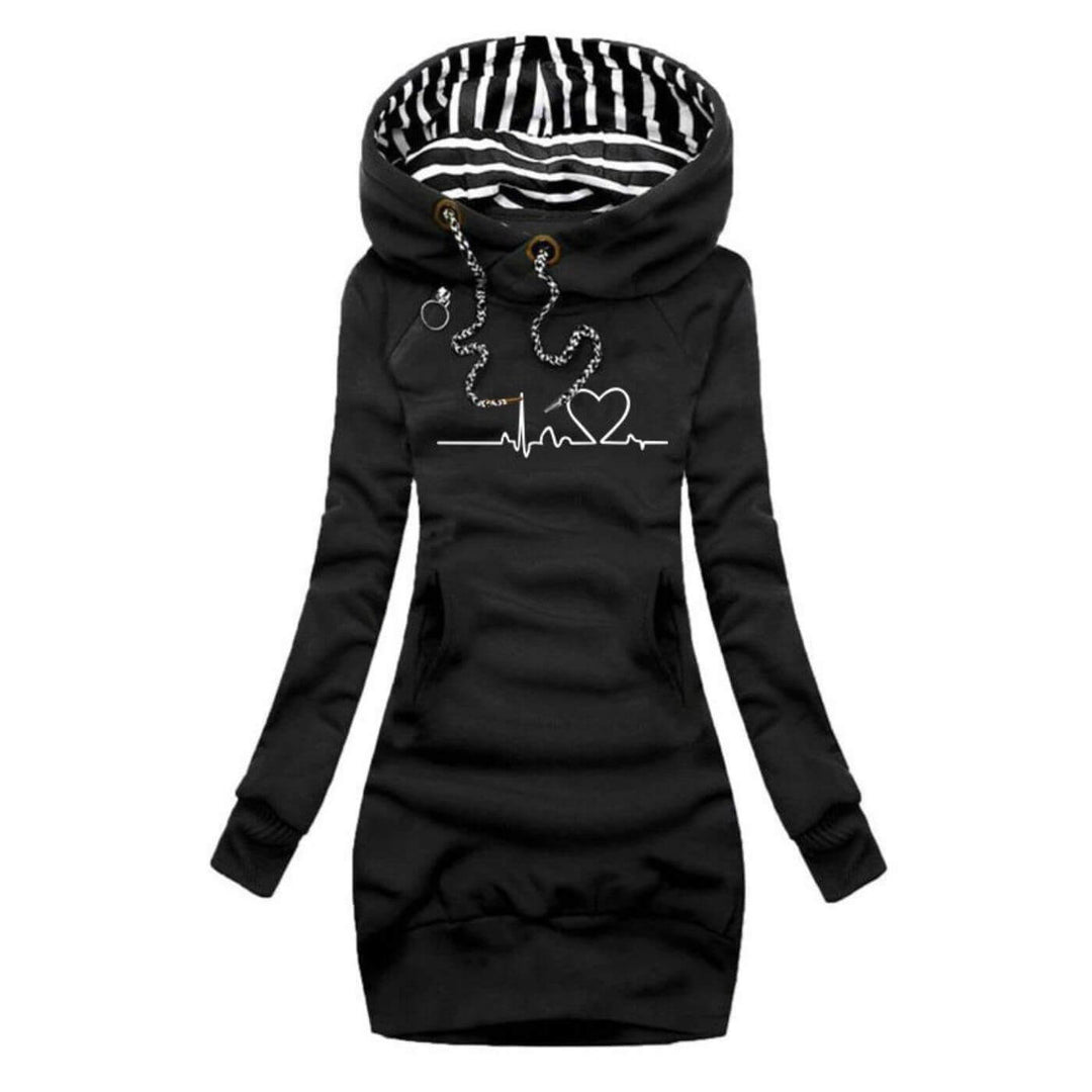 Melissa™ – Robe Pull à Capuche Motif Battement de Cœur