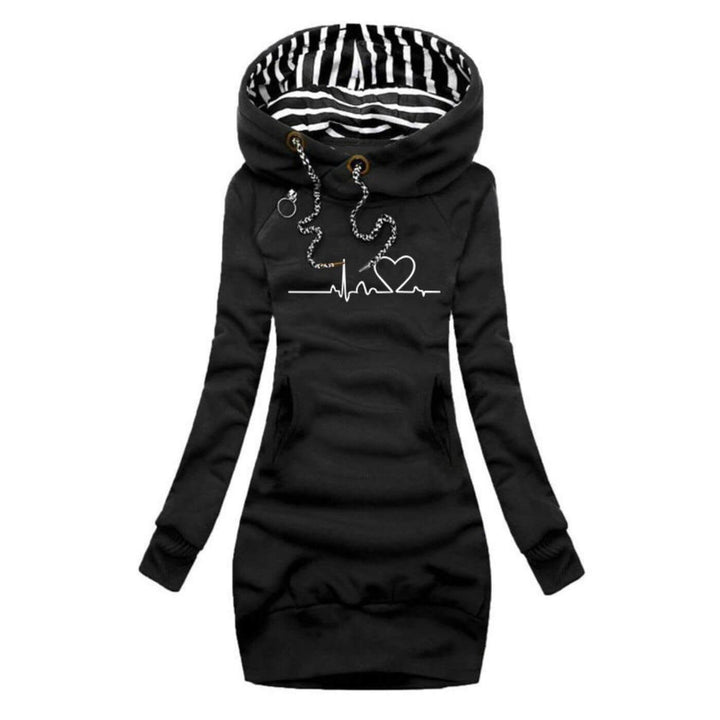 Melissa™ – Robe Pull à Capuche Motif Battement de Cœur