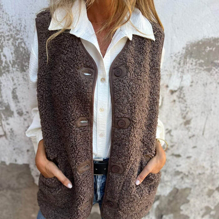 Monique™ - Gilet Boutonné Sans Manches