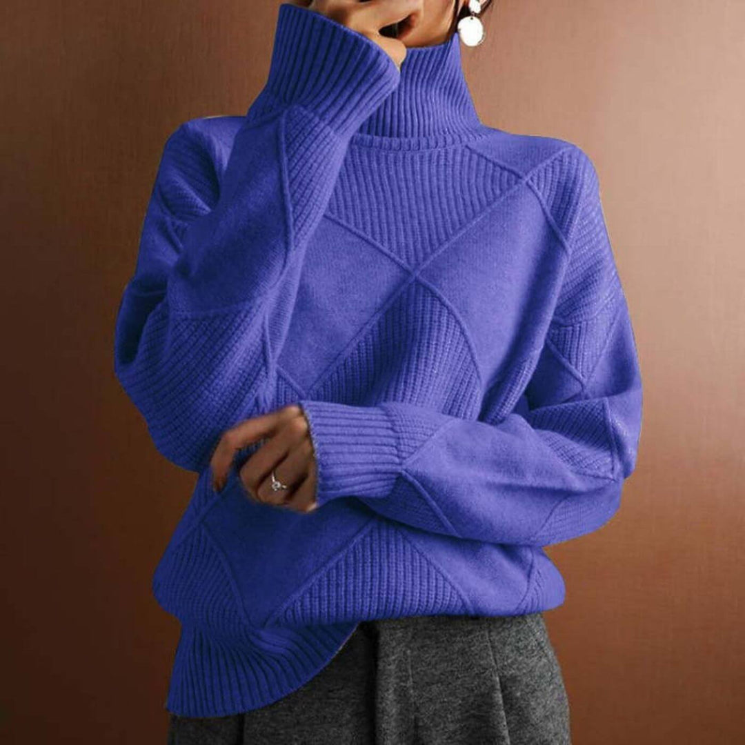 Noemie™ – Pull Tricoté Col Roulé Stylé