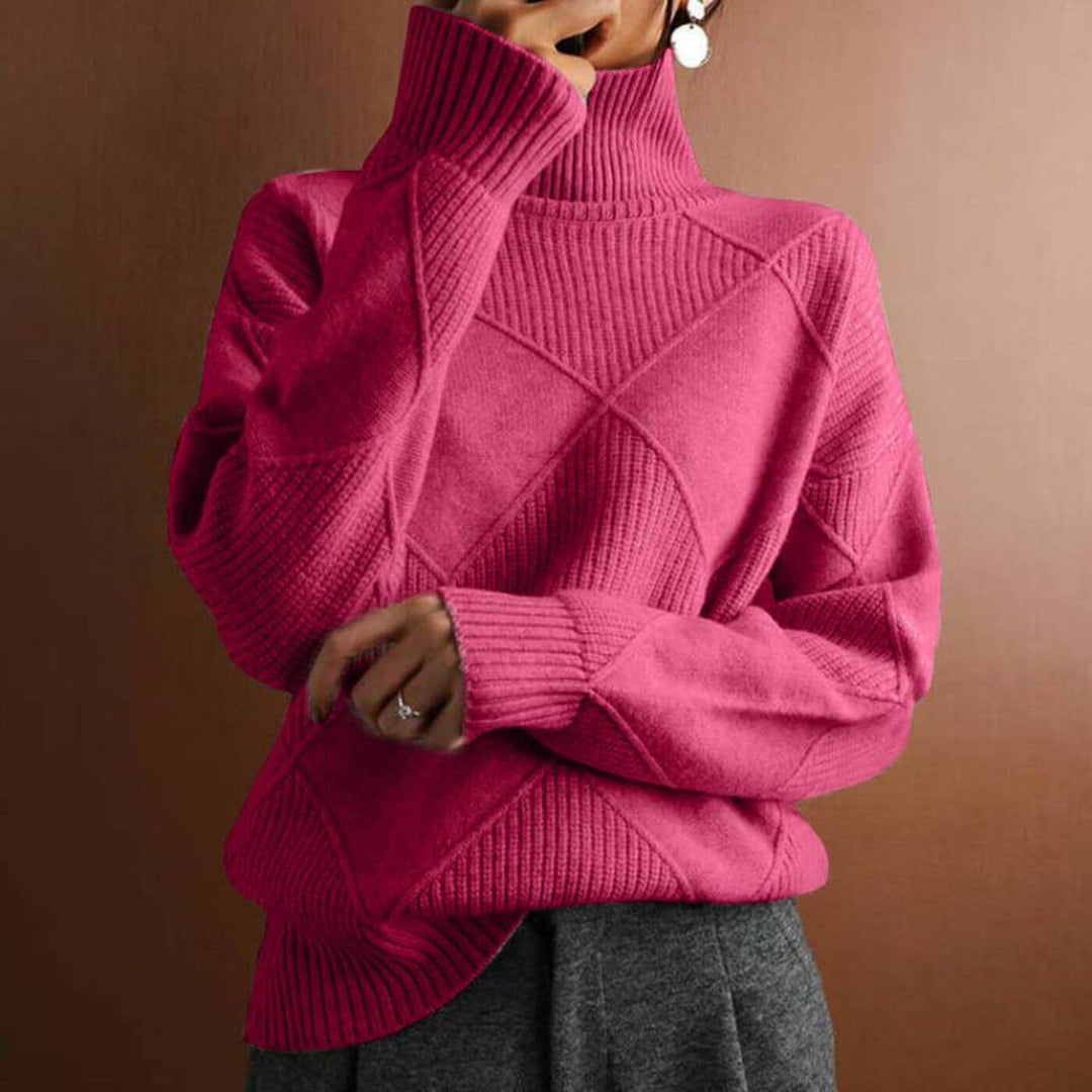 Noemie™ – Pull Tricoté Col Roulé Stylé