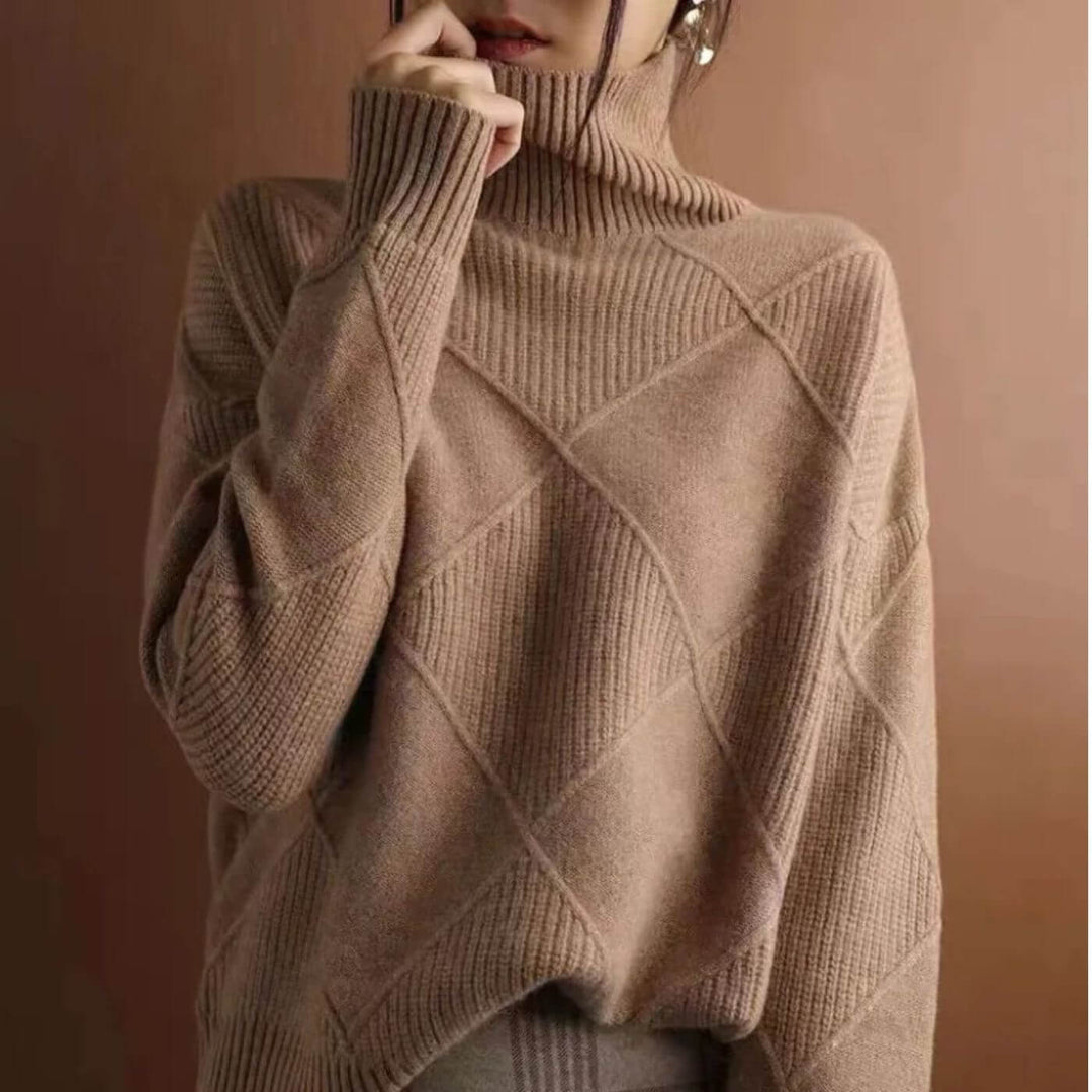 Noemie™ – Pull Tricoté Col Roulé Stylé