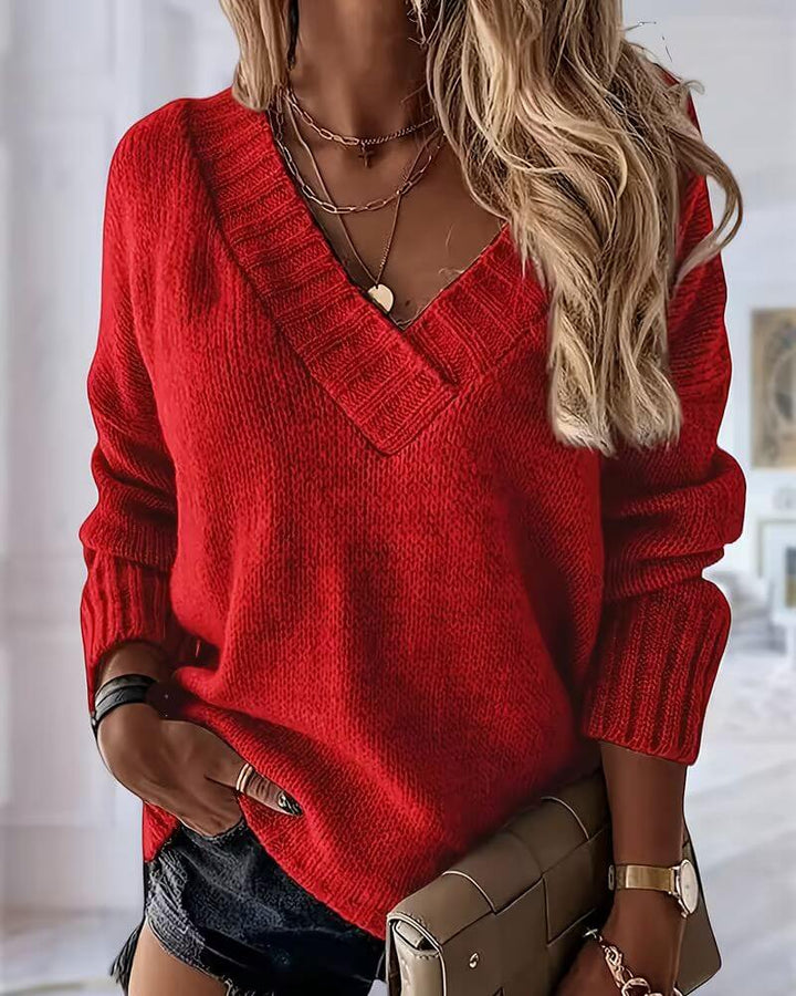 Orlane™ - Élégant Pull Tricoté à Col V