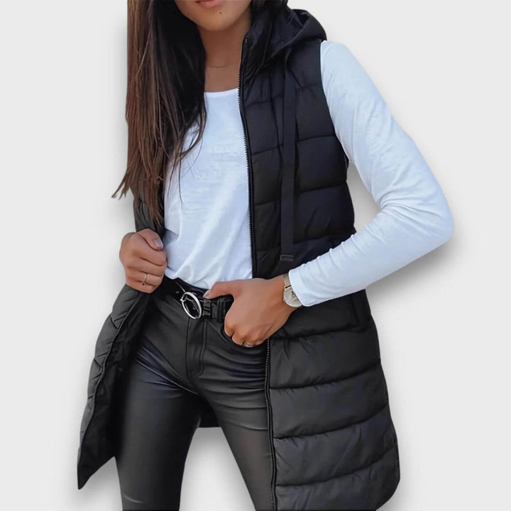 Pauline™ – Veste Matelassée Sans Manches à Capuche