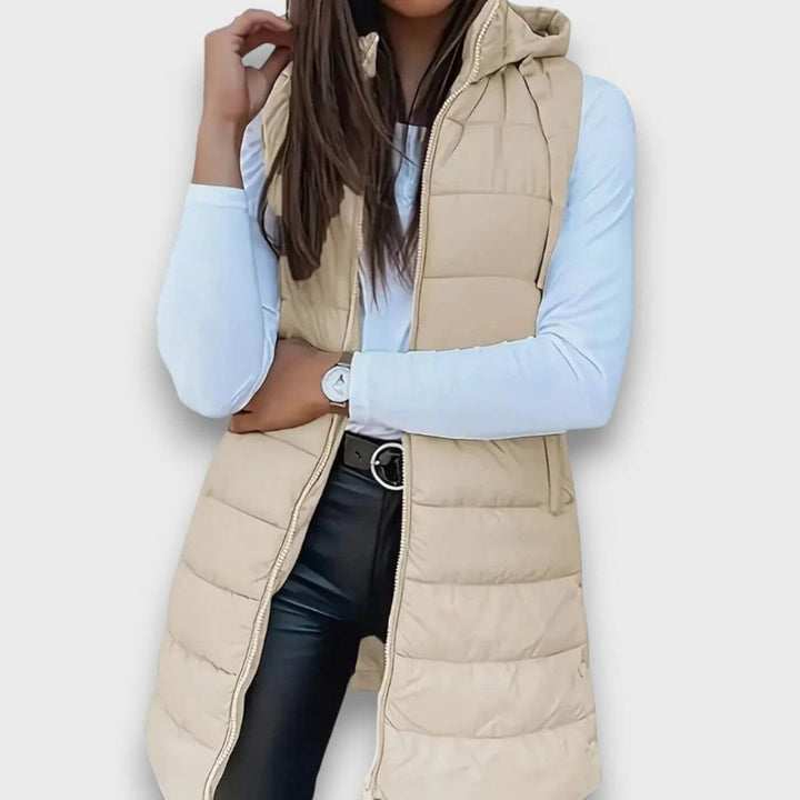 Pauline™ – Veste Matelassée Sans Manches à Capuche