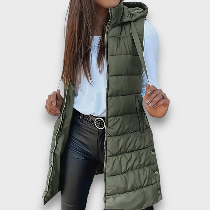 Pauline™ – Veste Matelassée Sans Manches à Capuche