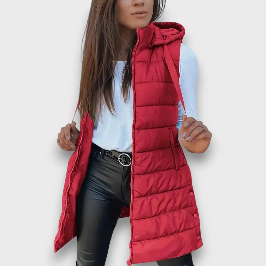 Pauline™ – Veste Matelassée Sans Manches à Capuche