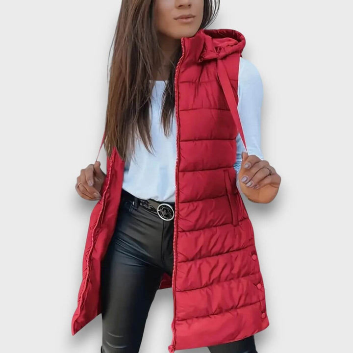 Pauline™ – Veste Matelassée Sans Manches à Capuche