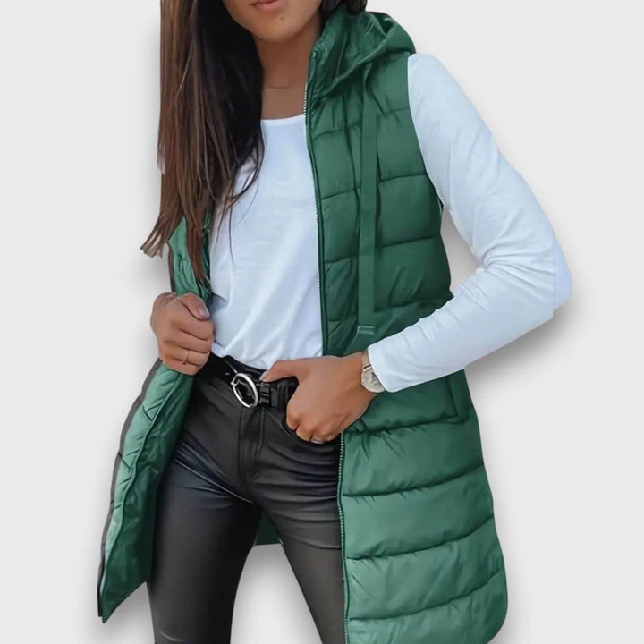 Pauline™ – Veste Matelassée Sans Manches à Capuche