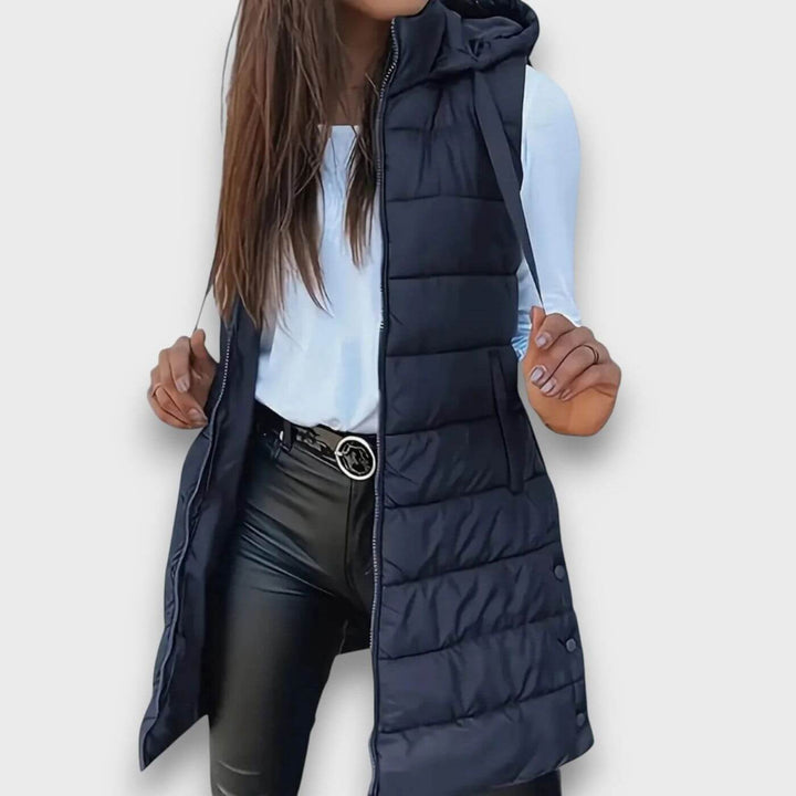 Pauline™ – Veste Matelassée Sans Manches à Capuche