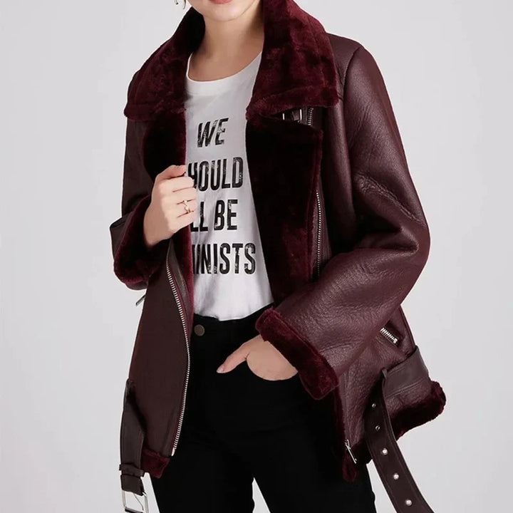 Camille - Manteau Épais En Faux Cuir