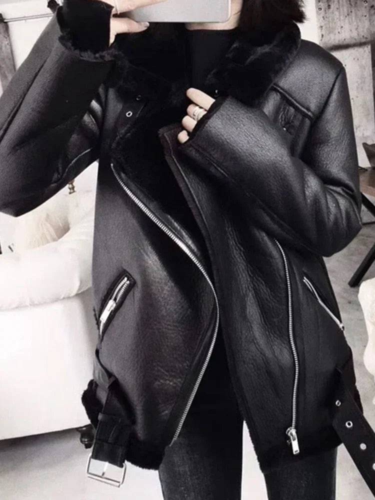 Camille - Manteau Épais En Faux Cuir