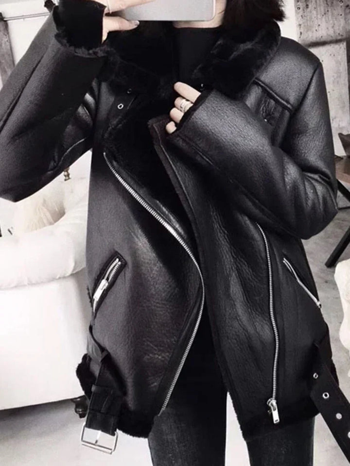 Camille - Manteau Épais En Faux Cuir