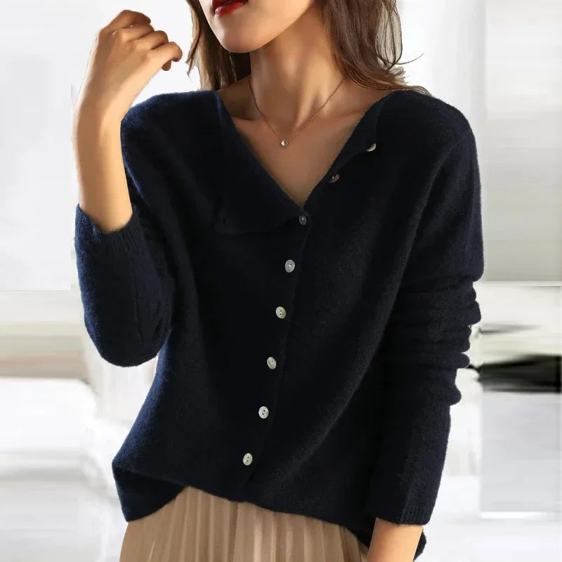 Valérie - Femme Cardigan tricoté élégant