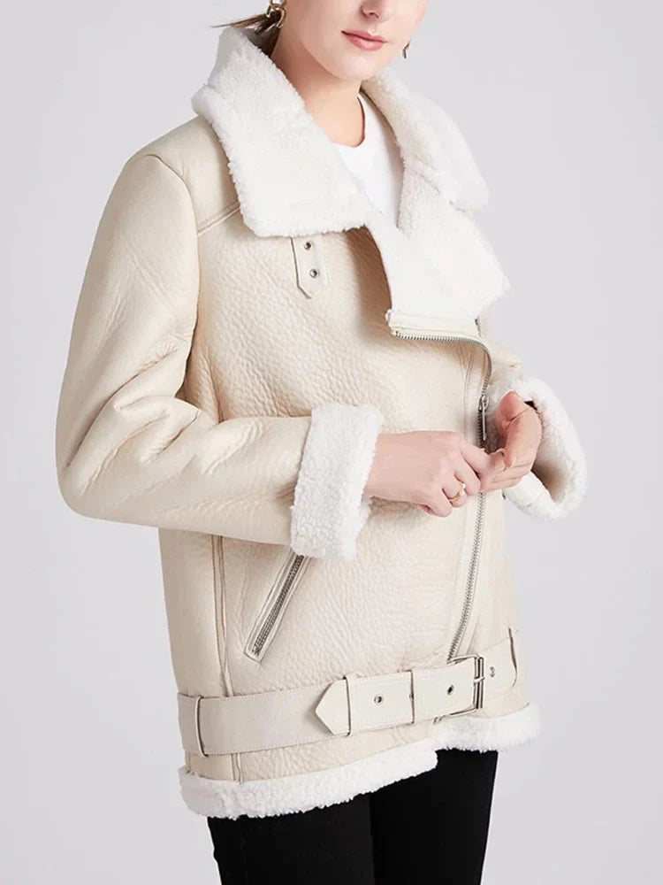 Camille - Manteau Épais En Faux Cuir