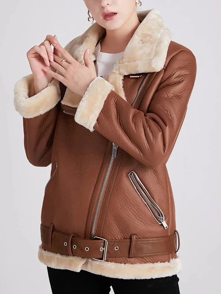 Camille - Manteau Épais En Faux Cuir