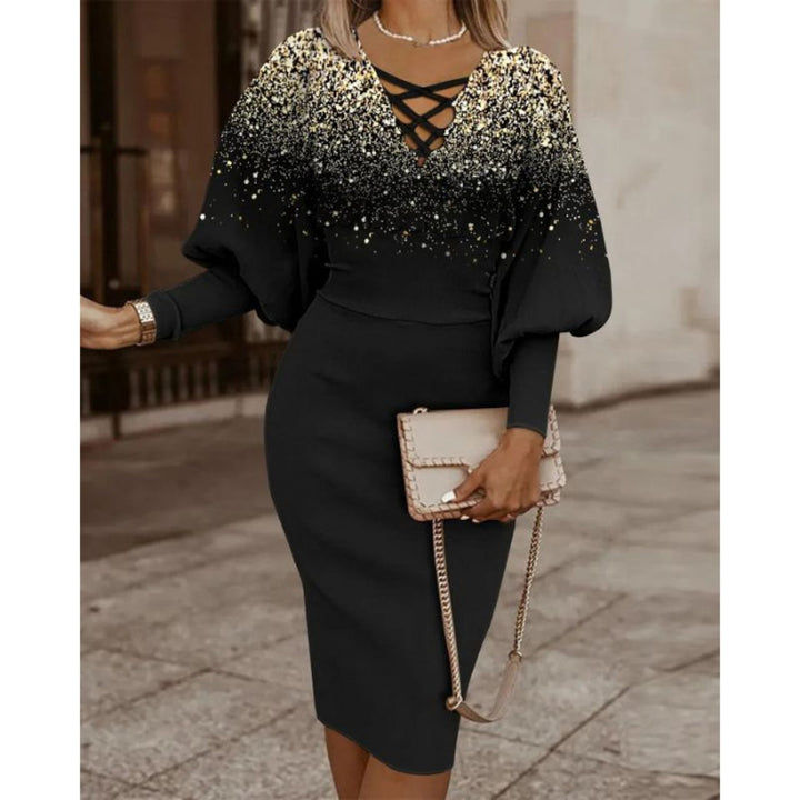 Elegantes geometrisches Midikleid – stilvoll & vielseitig