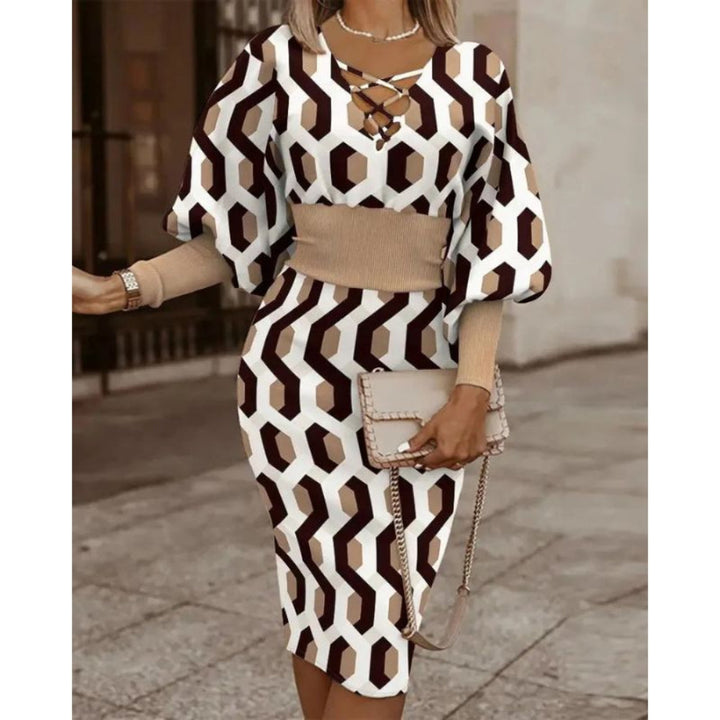 Elegantes geometrisches Midikleid – stilvoll & vielseitig