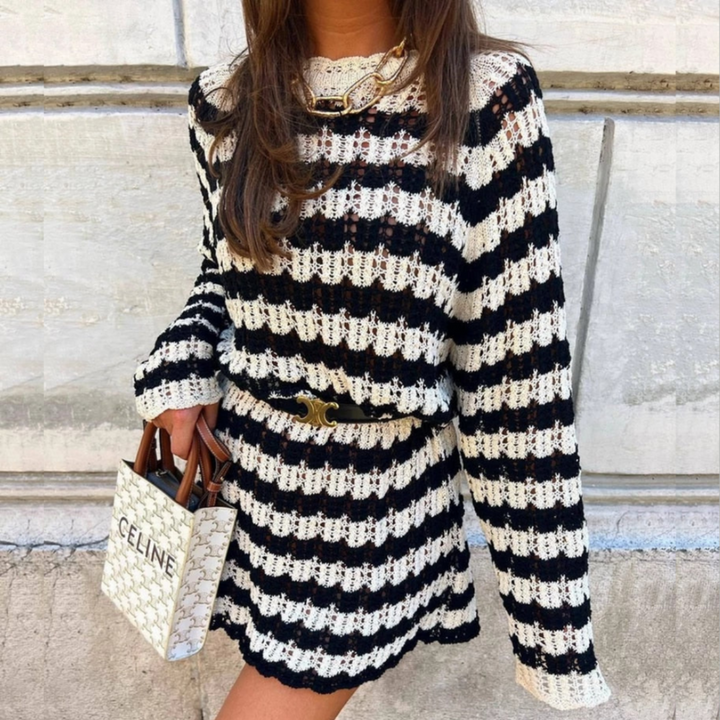 Strickkleid elegant figurbetont – ideal für Herbst & Winter