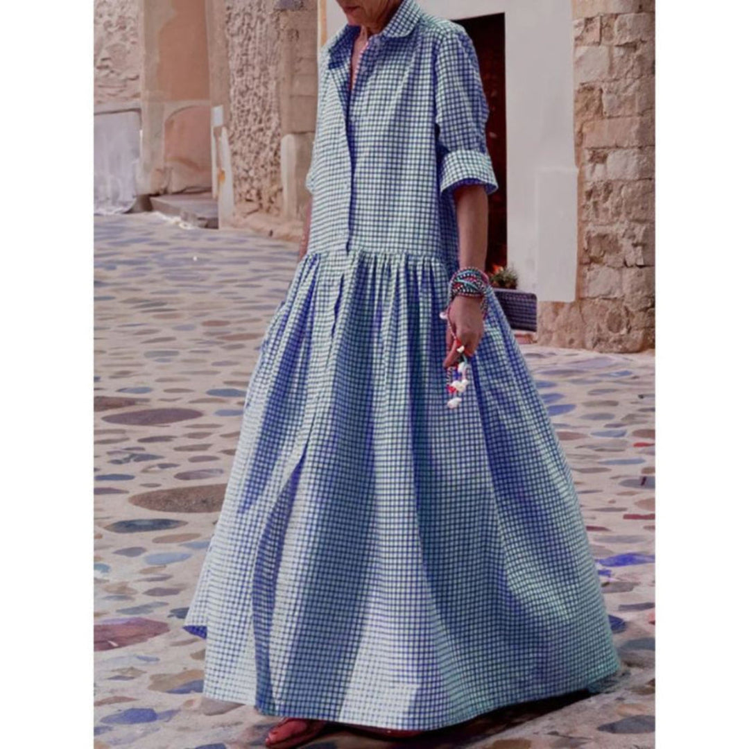 Langärmliges Kleid elegant – figurschmeichelndes Maxikleid für Alltag & Anlass