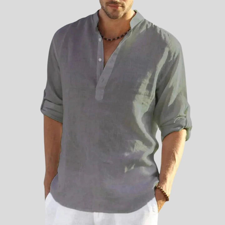 Leinenhemd Herren Locker Sommerlich – Elegantes Freizeithemd mit Kragen