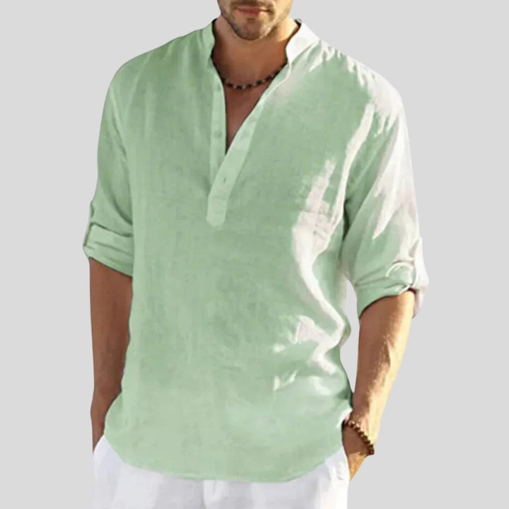 Leinenhemd Herren Locker Sommerlich – Elegantes Freizeithemd mit Kragen