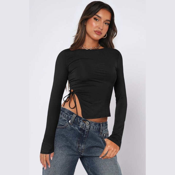 Elegantes figurbetontes Oberteil mit seitlichen Raffungen