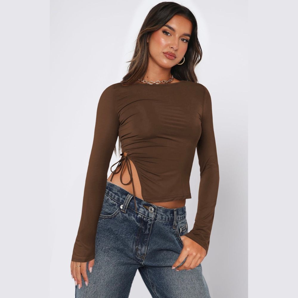 Elegantes figurbetontes Oberteil mit seitlichen Raffungen