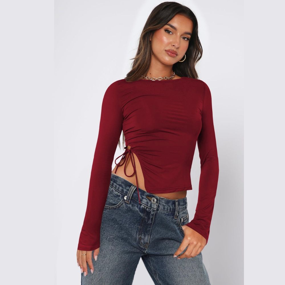 Elegantes figurbetontes Oberteil mit seitlichen Raffungen