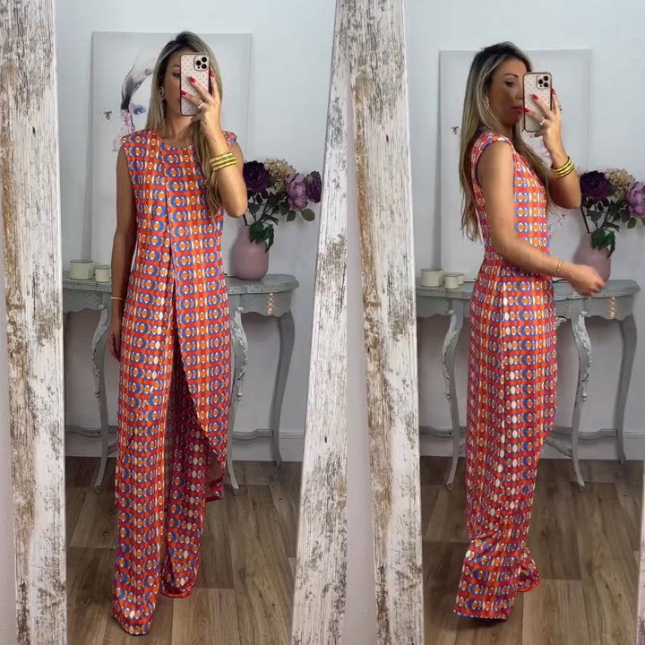 Stylishes Set mit Muster, elegant & auffällig, zweiteilig, für Alltag & Events