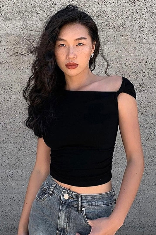 TwistSleeves Top schulterfrei, elegant perfekt für Freizeit & Ausgehen