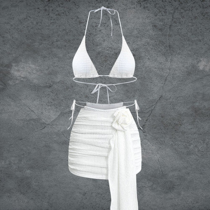 Sommerliches Zweiteiler-Set Damen mit Neckholder-Top und Minirock