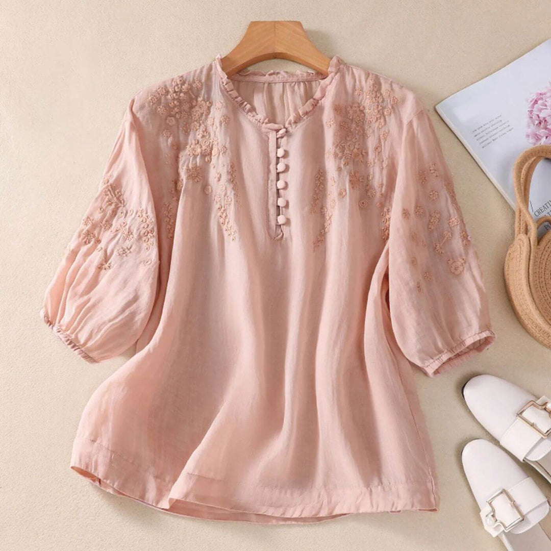 Verena™ – Leichte Bestickte Sommerbluse