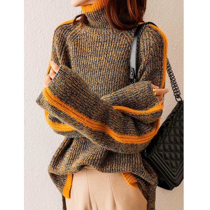 London - Pull oversized cachemire col roulé élégant pour femme